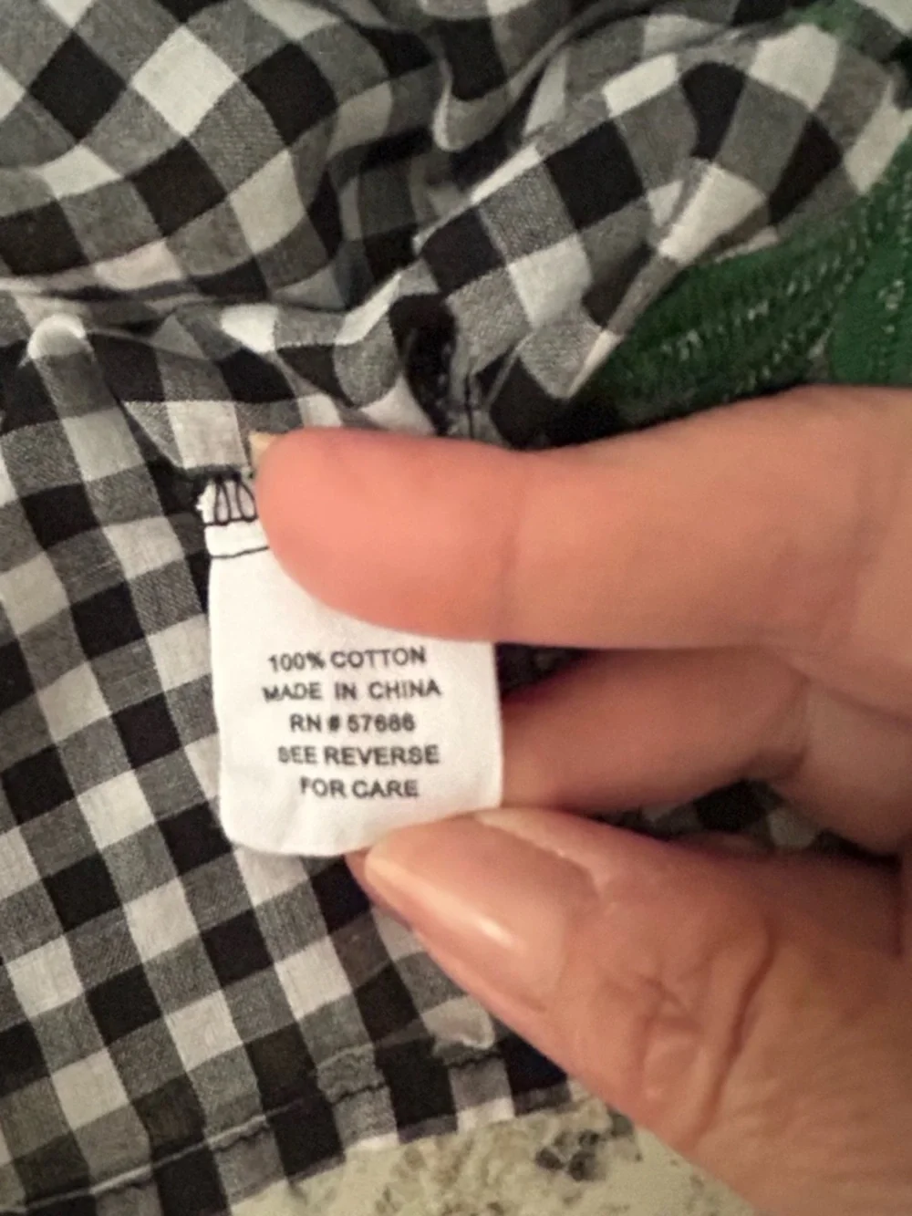 Miss Lili Boho Black White Gingham Off Shoulder Embroidered Peasant Blouse Sz L - Picture 7 of 9